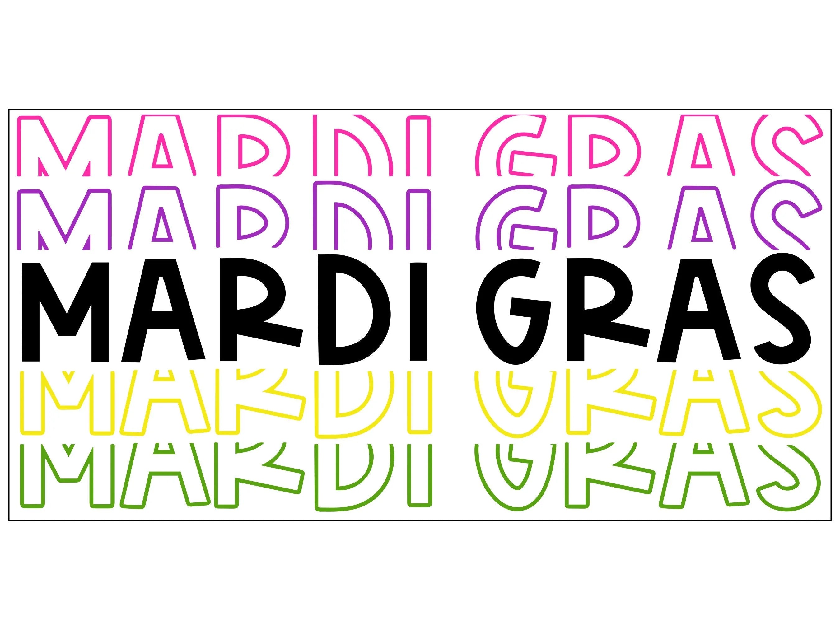 Fun Mardi Gras license plate style wreath sign, Happy Mardi Gras wall art. Rectangle Mardi Gras sign