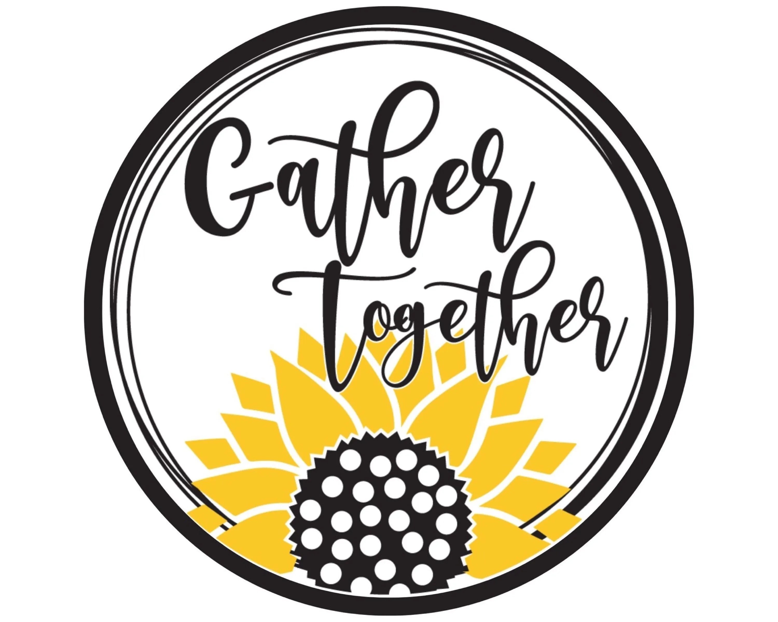 gather together yellow sunflower fall wreath sign, welcome sunflower wreath attachment, Thanksgiving farmhouse gather sunflower wall art