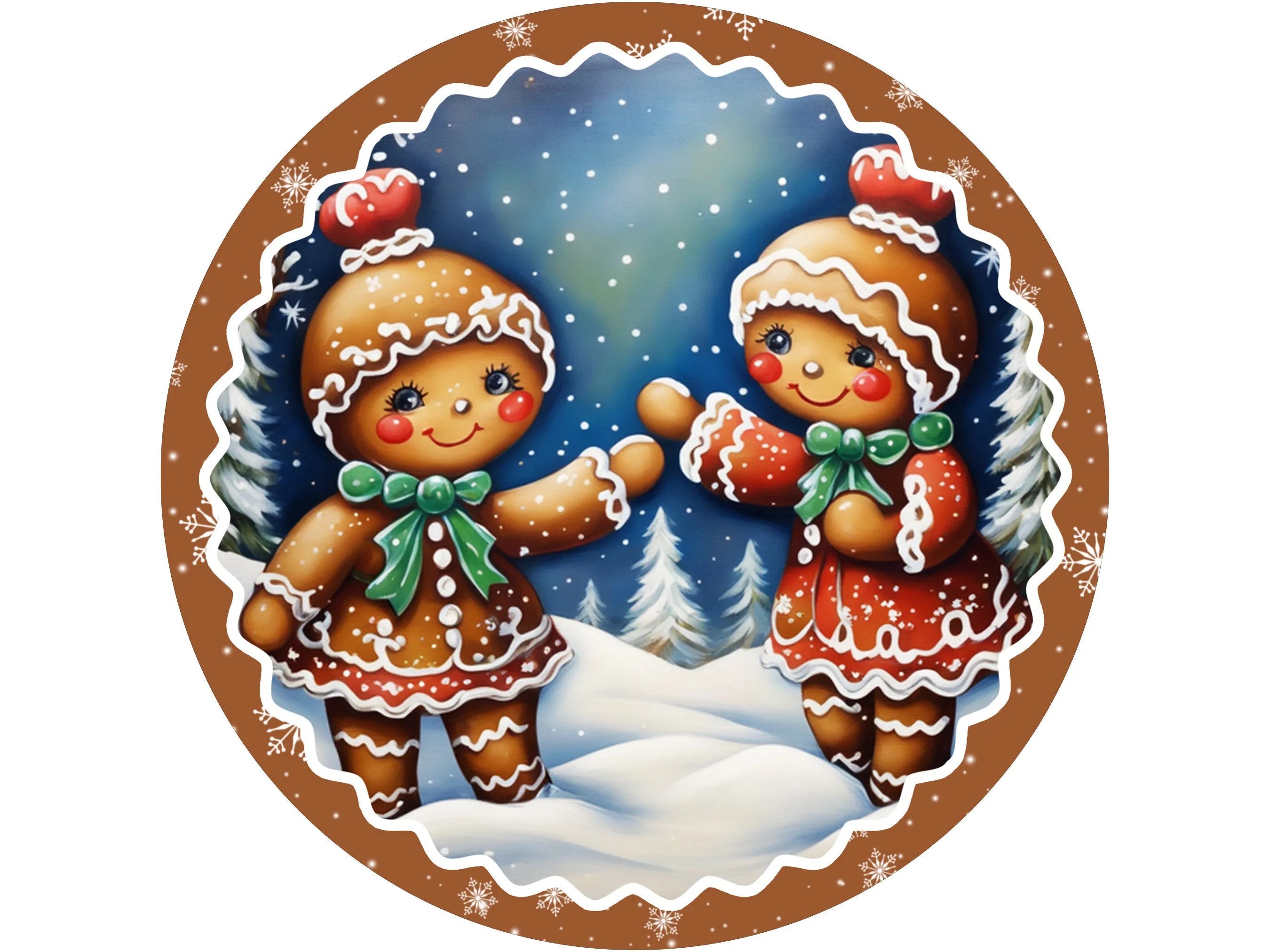 gingerbread boy and gingerbread girl merry Christmas sign for front door, gingerbread wreath sign, sign for December