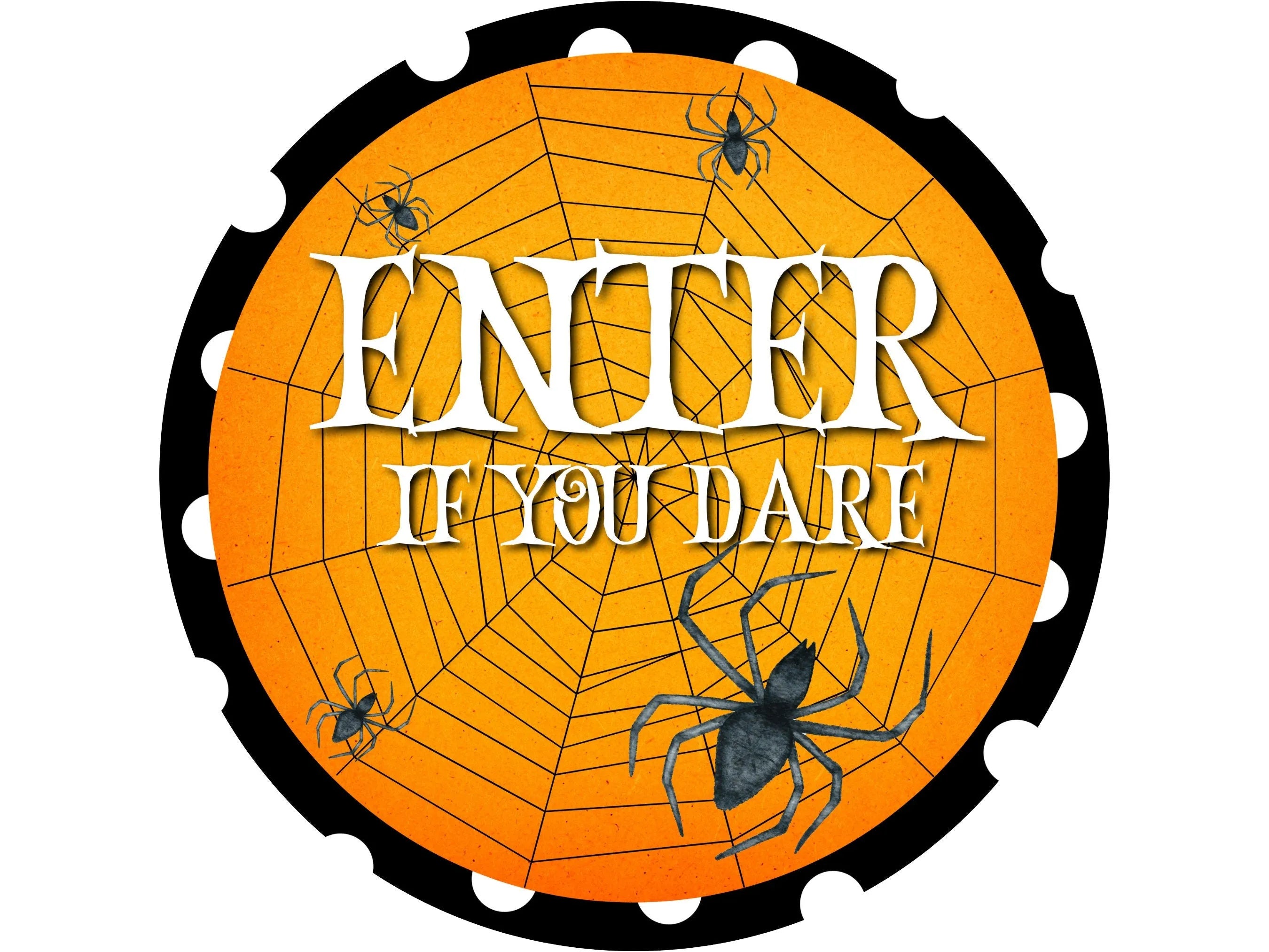 Halloween Metal Sign,  Enter If You Dare Spooky Decor, Haunted House Decoration, Fall Porch Art, Spider Web Theme, Perfect Halloween Gift