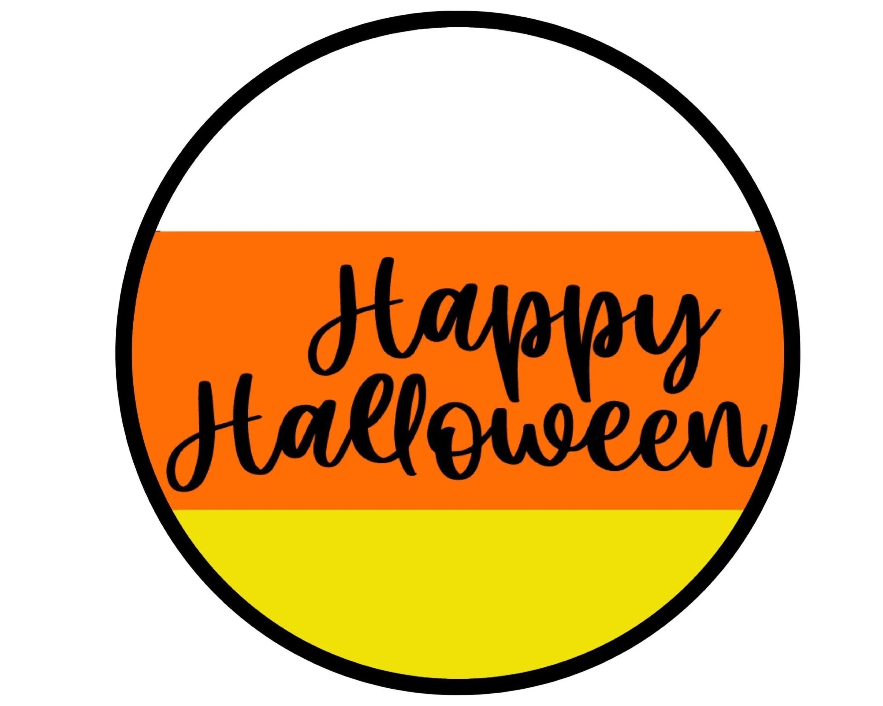 Happy Halloween wreath sign, candy corn sign, Halloween party, trick or treat decor, October 31 party, costume party decor, scary sign