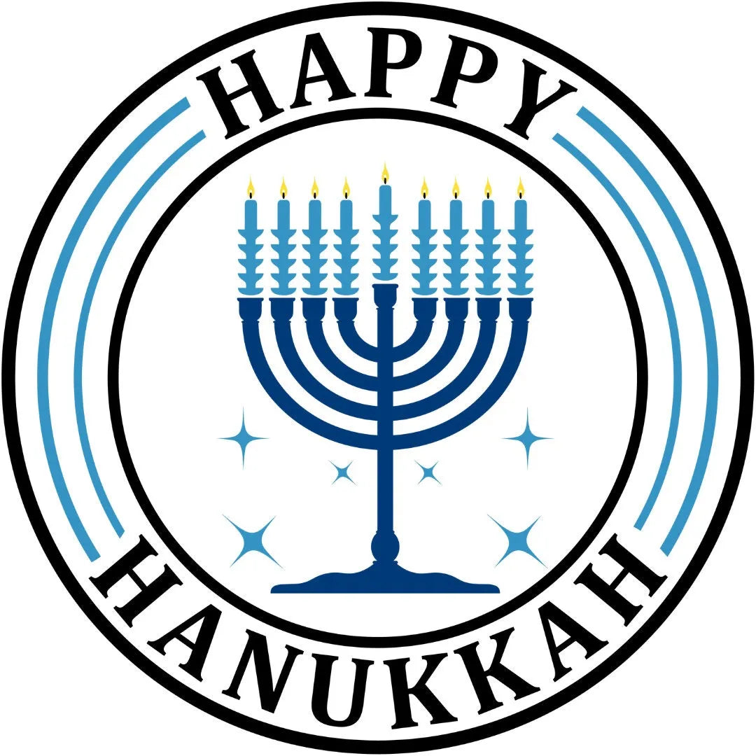 Happy Hanukkah Menorah Sign, Blue Hanukkah Wall Decor, Jewish Festival of Lights Sign, Menorah Candle Celebration Decor