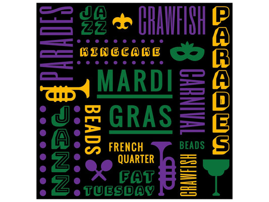 Happy Mardi Gras subway art wreath sign, Mardi Gras beads jazz festival wreath attachment, jazz festival parade subway wall art