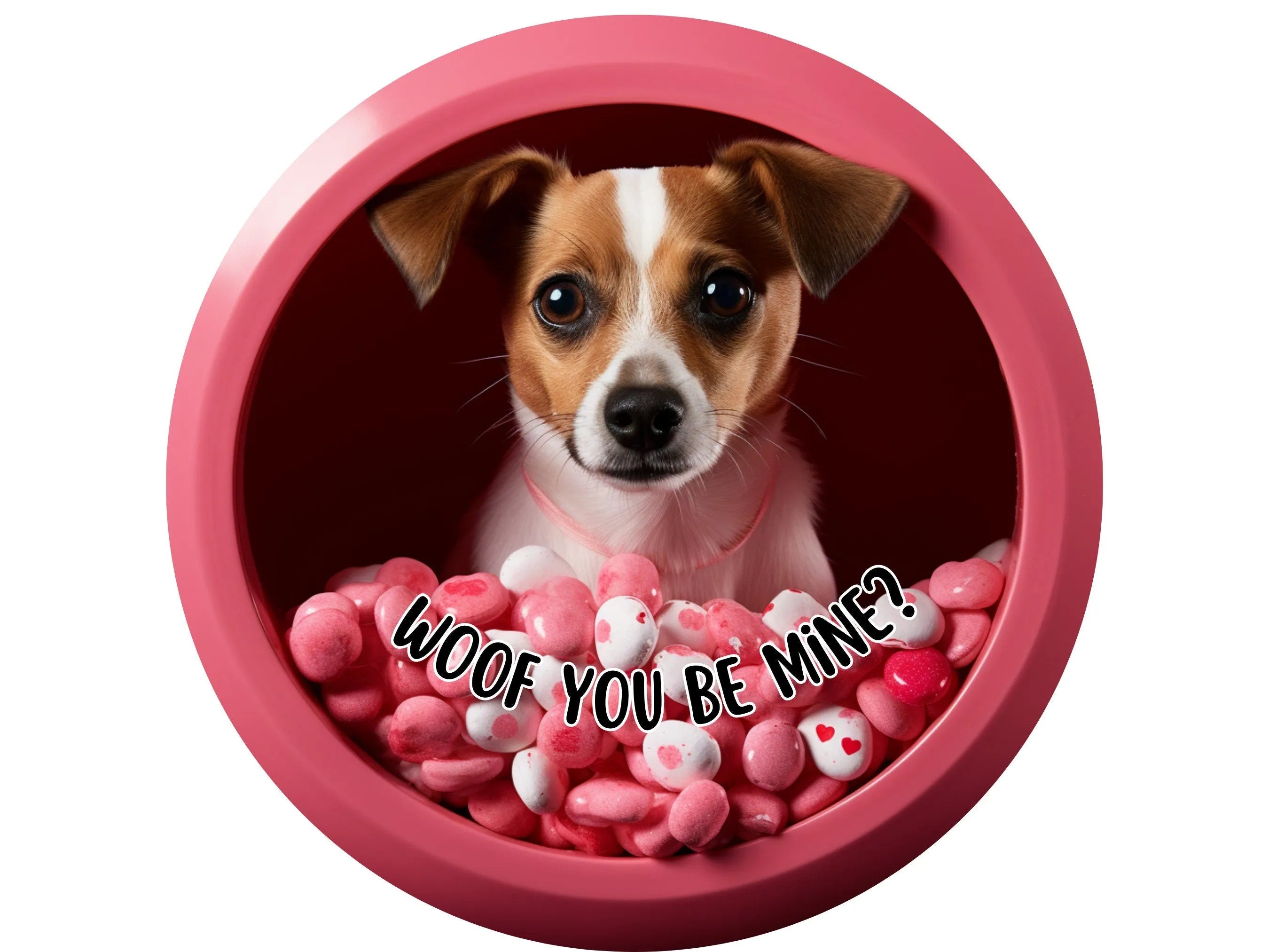 Happy Valentine's Day puppy dog and candy wreath sign, sign for February, dog lover sign, animal lover sign