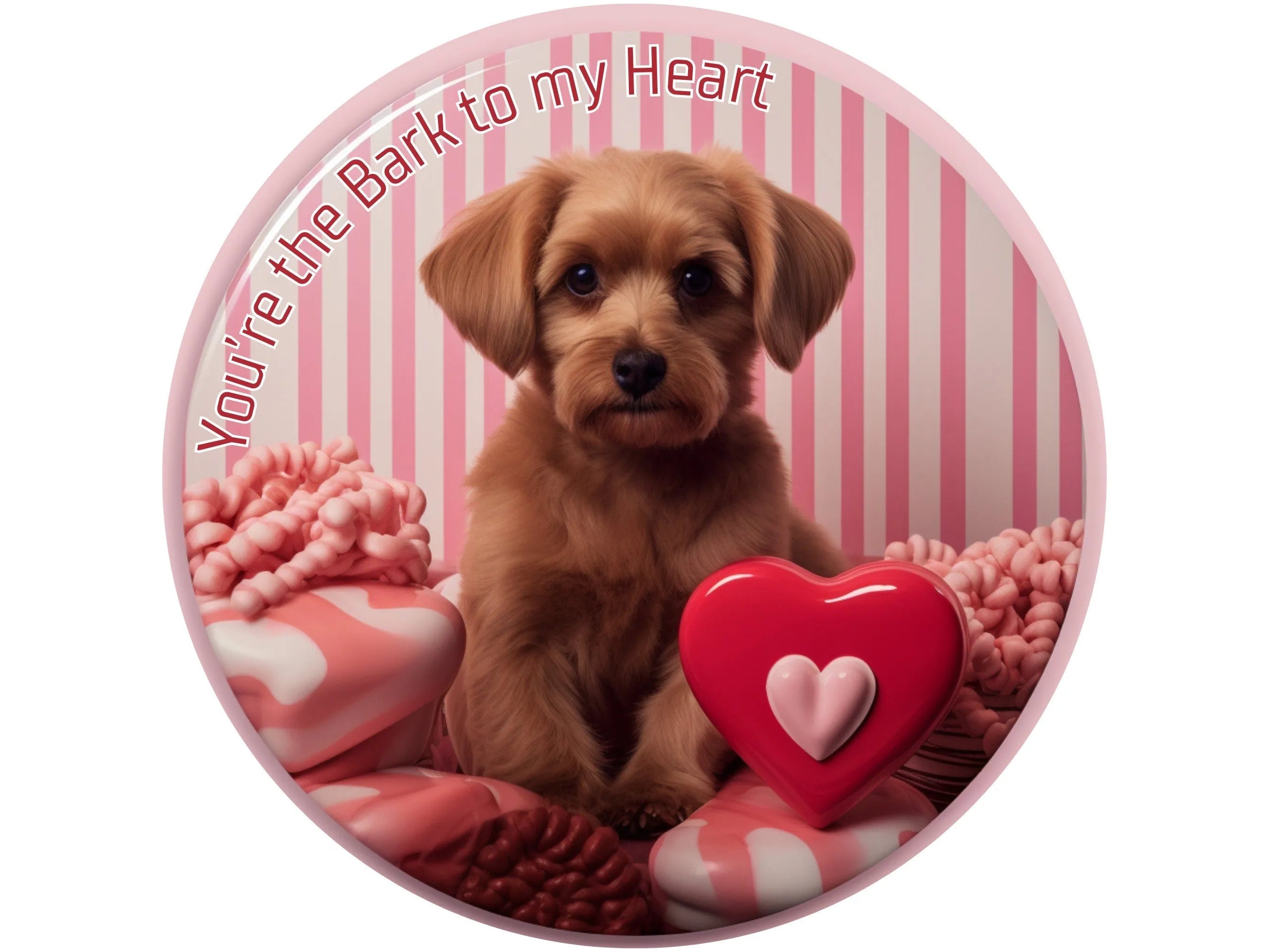 Happy Valentine's Day puppy dog and candy wreath sign, sign for February, dog lover sign, animal lover sign