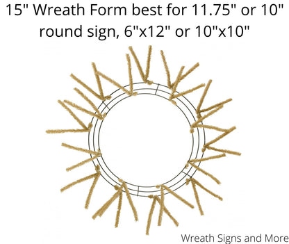 a metal sign image for a wreath or home decor