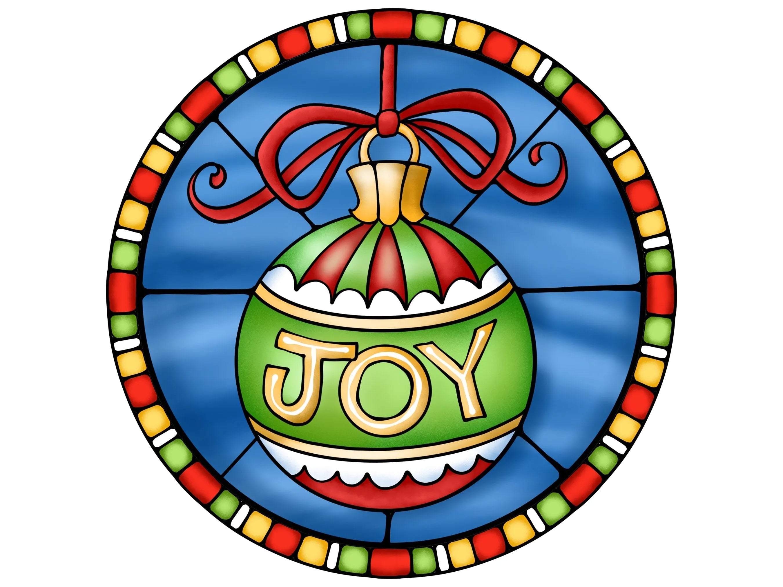 Joy Christmas ornament stained glass sign, Christmas ornament stained glass sign, Christmas Joy sign, church stained glass, Joy ornament