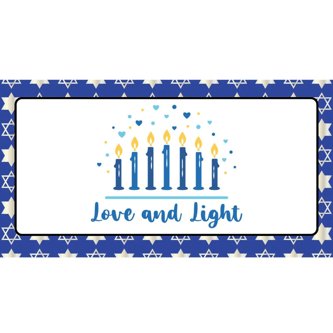 Love and Light Hanukkah Sign, Jewish Holiday Metal Decor, Hanukkah Menorah Sign, Star of David Celebration Wall Art