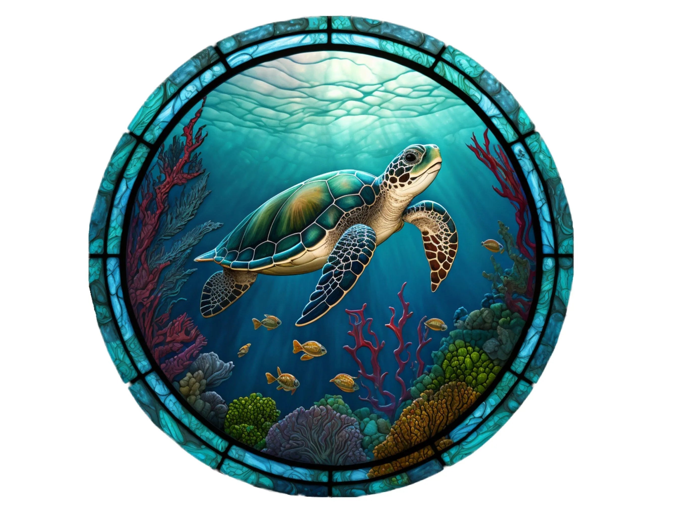 ocean sea turtle wreath sign, sea turtle swimming in ocean wreath attachment, sea turtle wall art