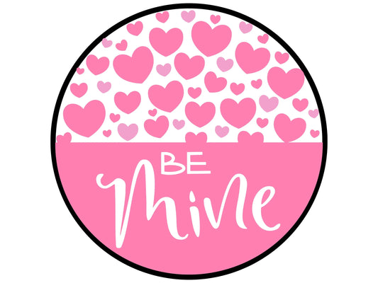 pink be mine valentine heart wreath sign, happy valentine's day sign, pink heart valentine's day wall art, pink hearts sign