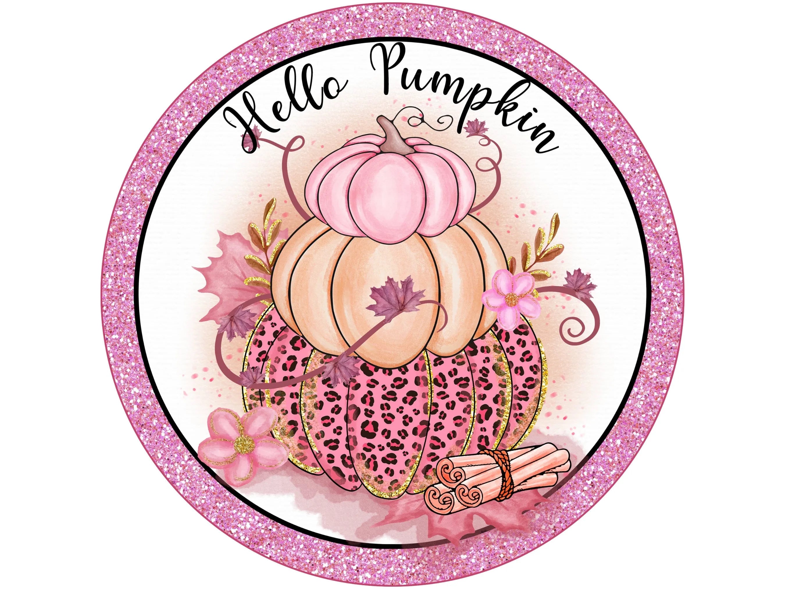 Pink pumpkin wreath sign, fall pumpkin wreath attachment, pumpkin patch decor, pumpkin party, fall party, farmhouse fall sign, pink and blue