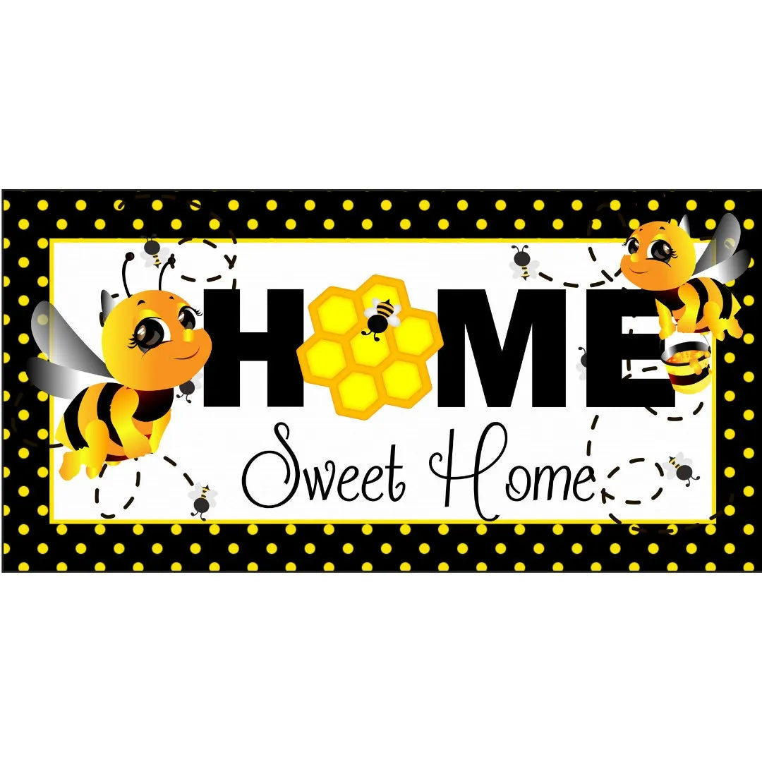 polka dot honey comb bumble bee metal wreath sign, sign for summer, sign for kitchen