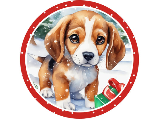 puppy dog Christmas wreath sign, sign for Christmas, sign for dog lover, sign for December