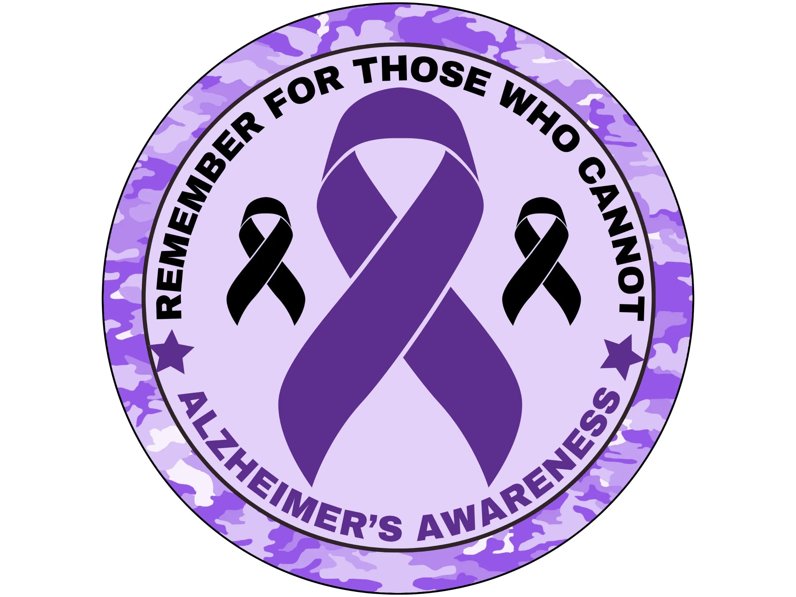 purple Alzheimer's Awareness ribbon wreath sign, sign for June, memory support wreath attachment