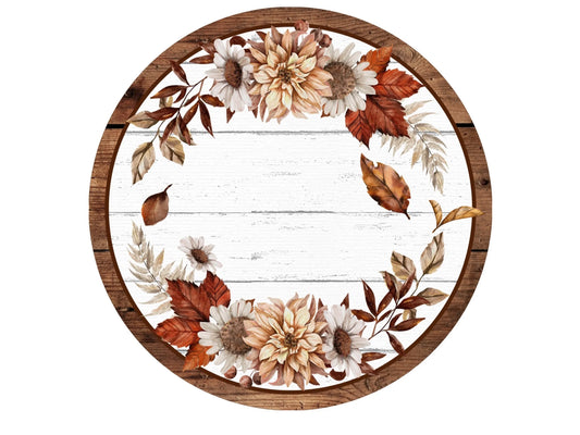 rustic barn wood shiplap floral wreath sign