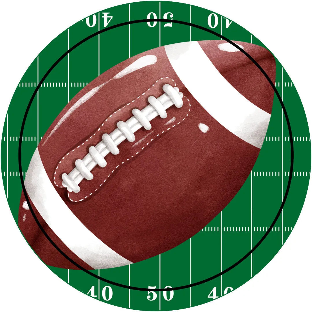 Sports Football Game Day Sign, Tailgate Party Wall Decor, Football Field and Ball Art, Super Bowl Party Door Hanger, Home Football Decor