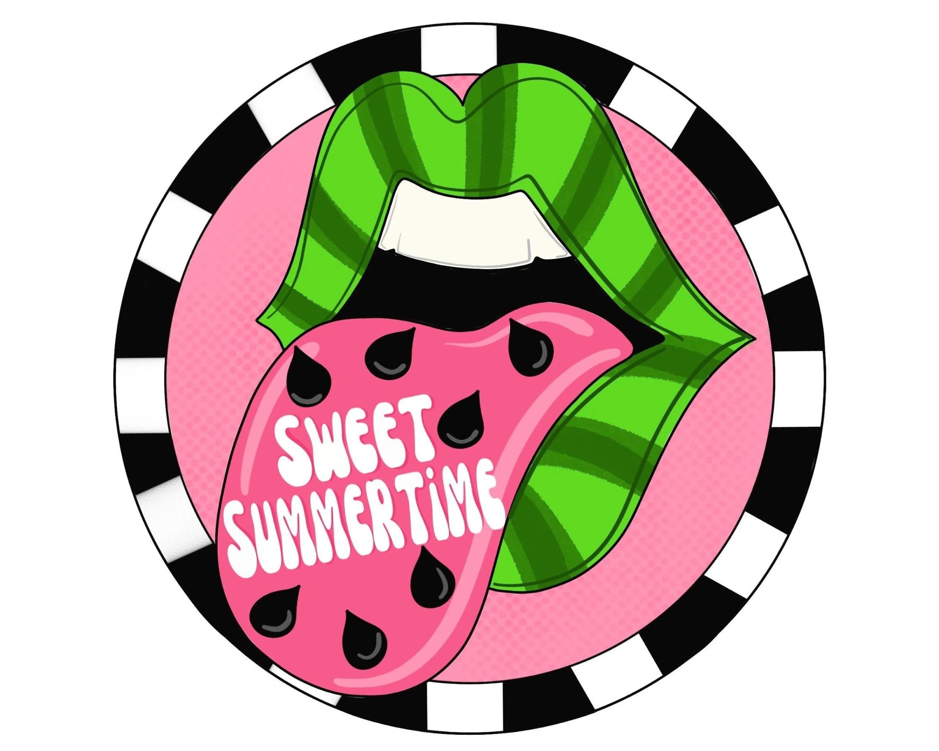 Summertime watermelon sign, fun summertime wreath attachment, watermelon collector, pool party wreath sign, pop art watermelon sign