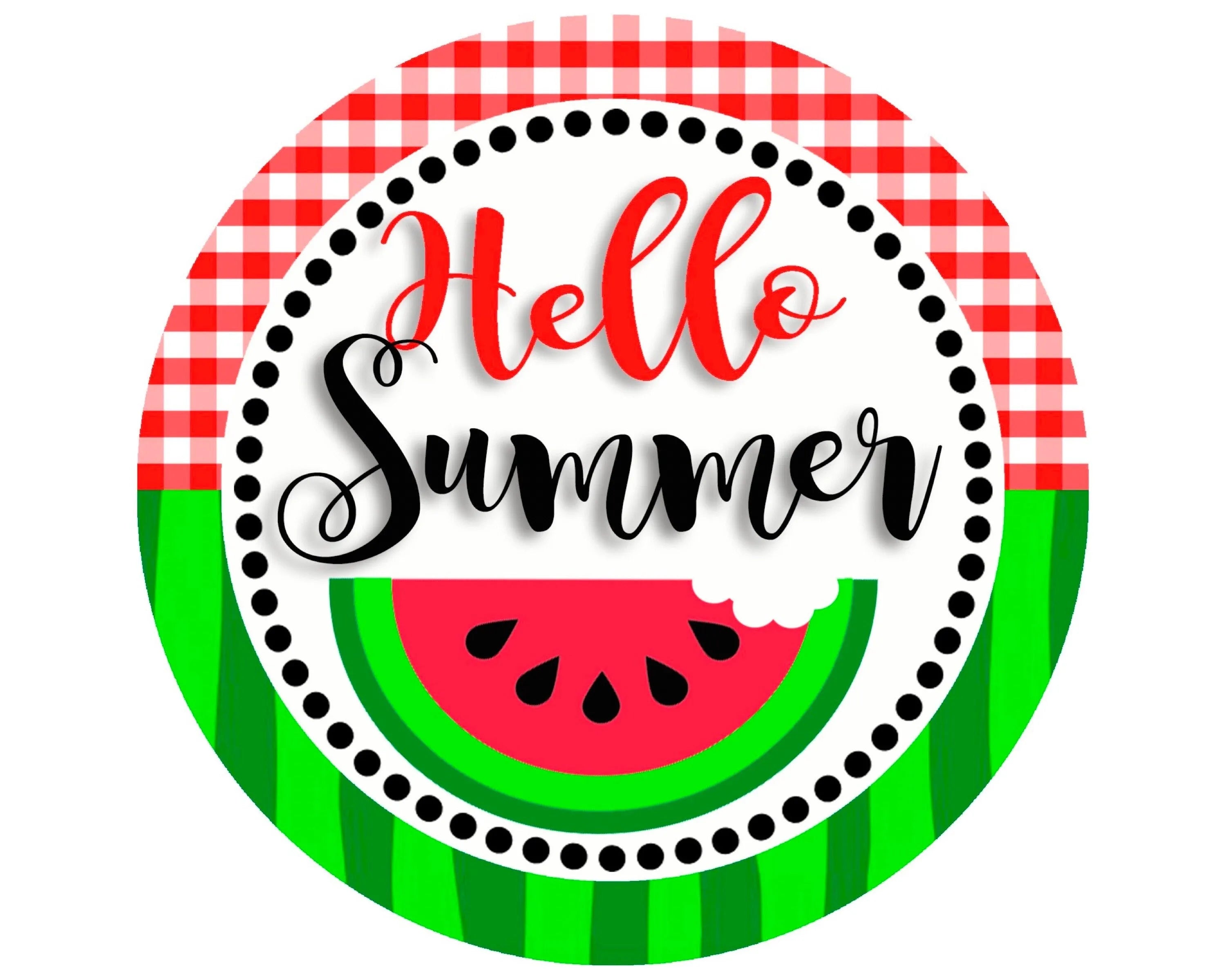 Summertime watermelon sign, fun summertime wreath attachment, watermelon collector, pool party wreath sign, hello summer watermelon sign