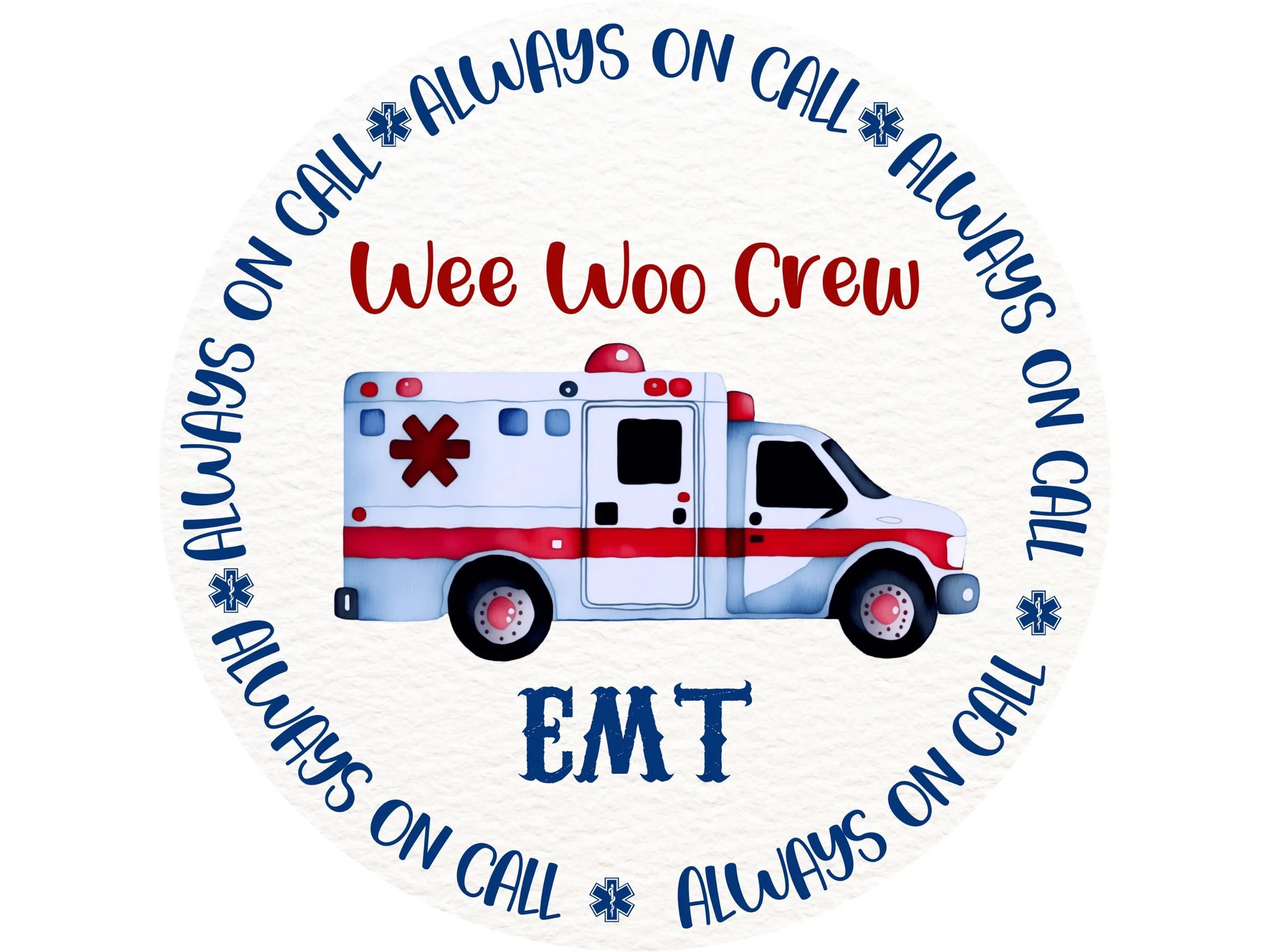 Welcome EMT Sign - Red and Blue Medical Decor - Ambulance Welcome Sign - EMT Wall Art for Emergency Services