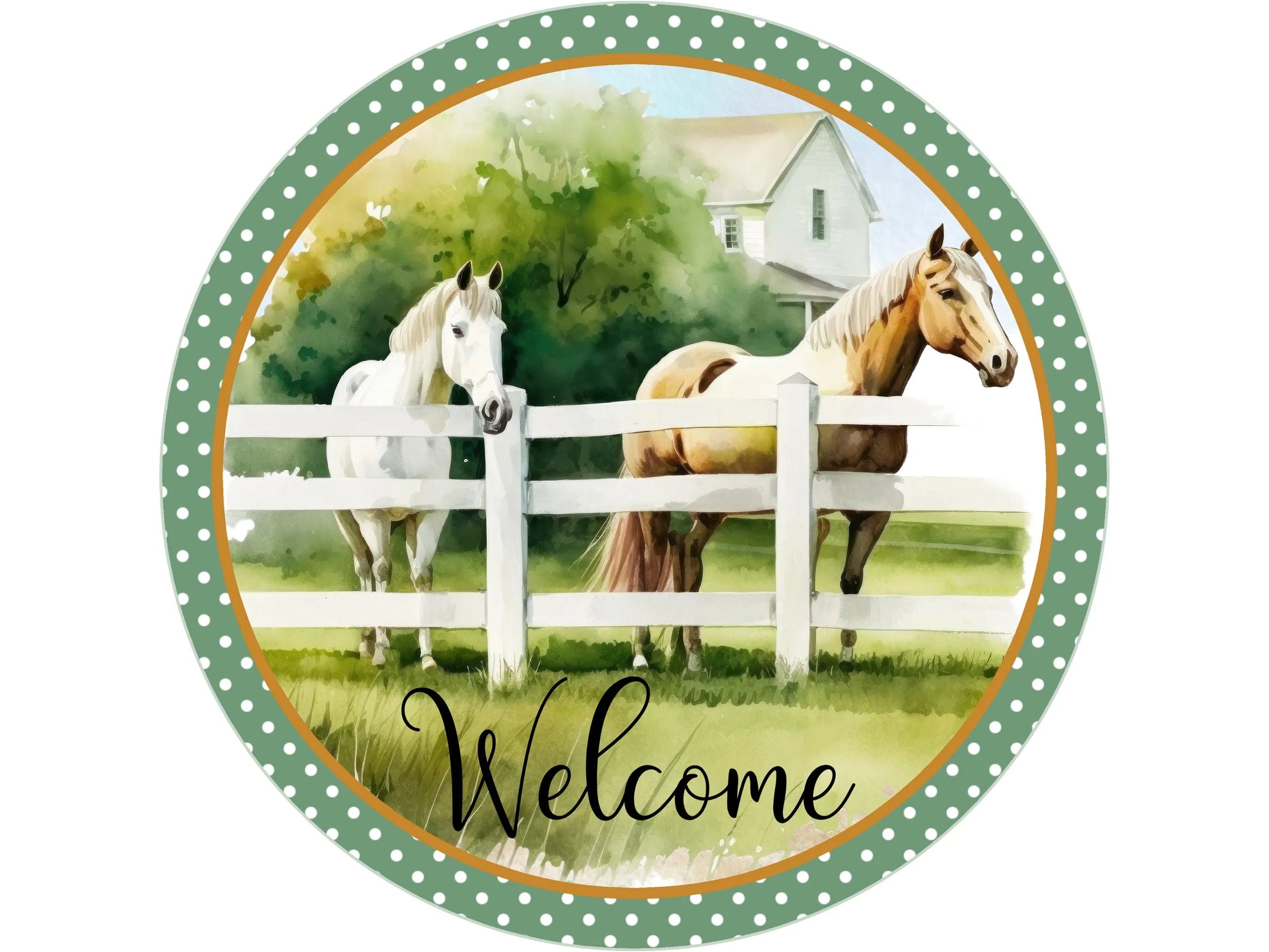 Welcome Horse Metal Sign, Farmhouse Decor, Rustic Home Decoration, Country Welcome Sign, Perfect Gift for Horse Lovers