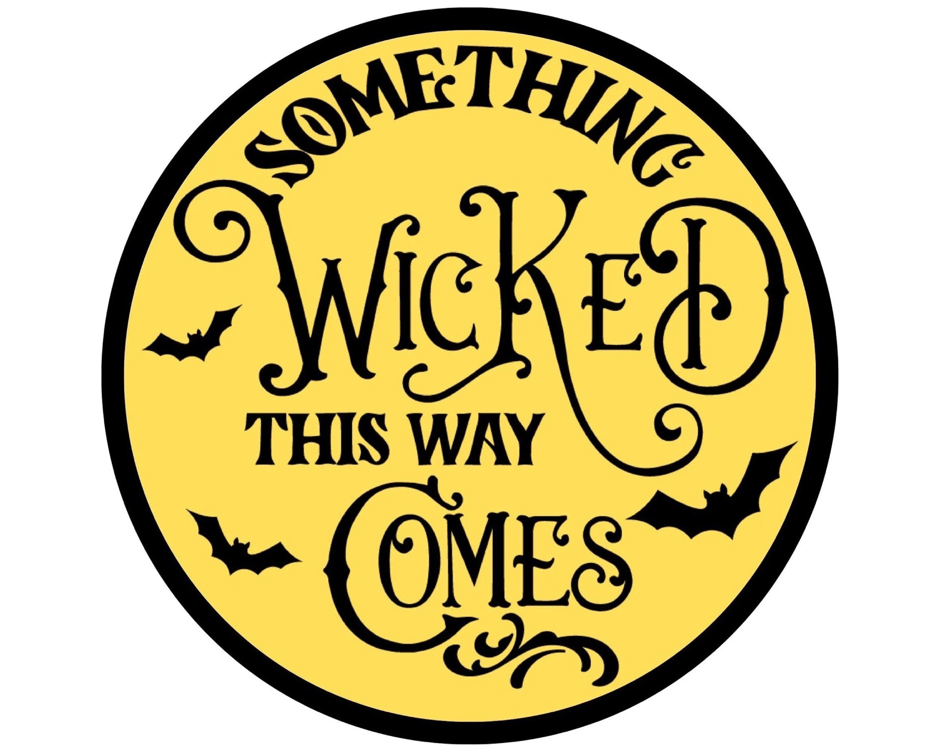 Wicked Halloween sign, Halloween wreath attachment, Halloween decor, Something wicked Halloween sign, spooky Halloween wall art, scary sign