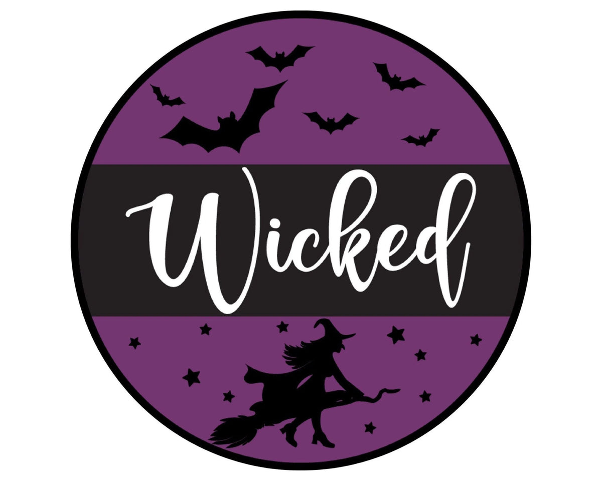 Wicked Witch Spooky Halloween Wreath Sign