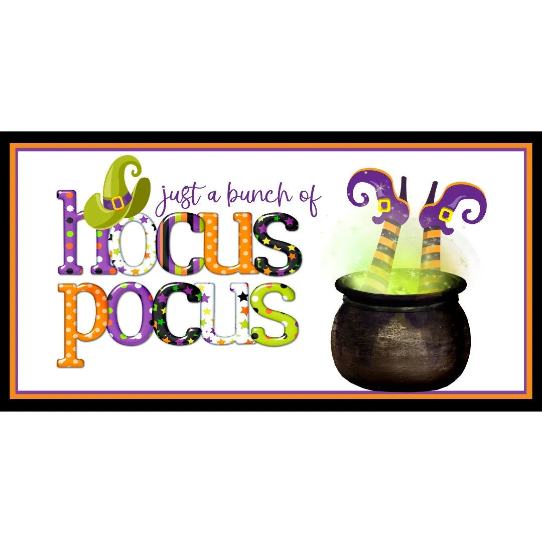 witch hocus pocus caldron Halloween sign, Halloween Hocus Pocus witch hat wreath attachment, hocus pocus polka dot wall art