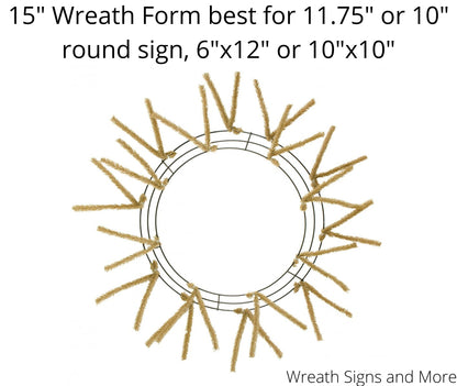 a metal sign image for a wreath or home decor